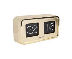 Karlsson Tisch-und Wanduhr Bold Flip Gold, Kunststoff, 26,5 x 14,5 x 7,5 cm