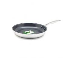 GreenPan Venice Pro Bratpfanne mit Keramik Beschichtung, Edelstahl, Induktion, 28 cm, Silber