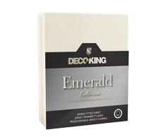 DecoKing Jersey Spannbettlaken 180x200-200x220 cm Ecru 100% Baumwolle Wasserbett Boxspringbett Spannbetttuch Bettlaken Betttuch Vanille Elfenbein Sandfarben Emerald Collection