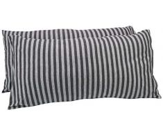 AmazonBasics - Kissenbezüge, Jersey, 2er-Pack, gestreift, 40 x 80 cm, Dunkelgrau