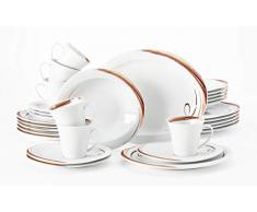 Seltmann Weiden Kombiservice 30-teilig weiß | Set für bis zu 6 Personen | Serie Top Life | beinhaltet je 6 Speiseteller, Suppenteller, Frühstücksteller, Kaffeeober-und Untertassen, Hartporzellan