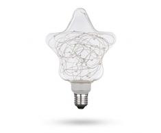 Xqlite LSO-04051 LED-Leuchtmittel STARRY dekorative Lichterkette in sternenförmiger Glühbirne, 50 lm, Glas, E27, 1.5 W, Einfarbiges Licht, 19 x 13.3 x 6.5 cm