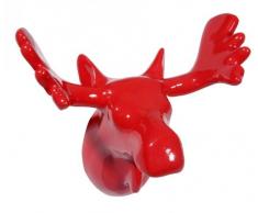Wandhaken Garderobenhaken Moose Elch in rot