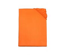 Kinzler C-10031/09 Baumwoll-Satin Spannbettlaken Uni 100x200 cm, orange
