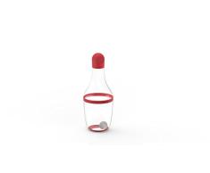 Lékué Dressing-Shaker in rot, Kunststoff, 7.2 x 7.2 x 19.1 cm