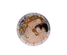 Artopweb Klimt Mother and Child - Wanduhren Durchmesser 60 cm, Holz, Mehrfarbig, 60 x 60 cm