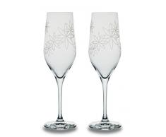 Bohemia Cristal 093 006 067 Champagnerkelche ca. 260 ml aus Kristallglas 2er Set Champagne flower satin