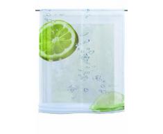 Home Fashion 82262-768 Raffrollo Digitaldruck Hamilton Voile, mit Zubehör, 140 x 120 cm, grün