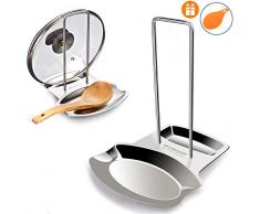 Yummy Sam Küche Deckelhalter, Edelstahl Löffel Ständer Organisator Ordnen Topfdeckelhalter (Halter für Dome Deckel von Kochtopf Oder Bratpfanne und Löffel)