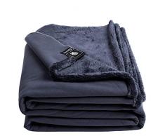 Reborn Bliss-Decke – Kunstfell Kuscheldecke – flauschige und luxuriöse Fellimitat-Decke mit glatter Rückseite - 140x190 cm – 970 charcoal – von ’zoeppritz since 1828’