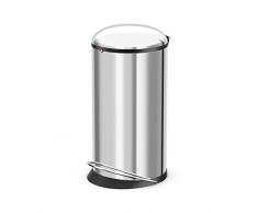 Hailo Harmony L Mülleimer (aus Edelstahl, 20 Liter, breite Metall-Fußreling, Müllbeutel-Klemmung, Deckeldämpfung (Soft Close), edelstahl) 0531-010