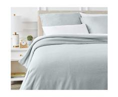 AmazonBasics - Bettwäsche-Set, Mikrofaser, melierter Stoff, 240 x 220 cm, Cyan (Cool Aqua)