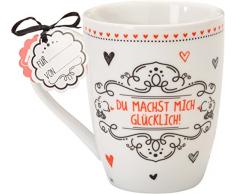 Sheepworld 59260Lieblingstasse Du machst mich glücklich, Cappuccino-Tasse, mit Geschenk-Anhänger
