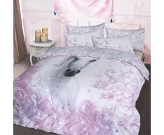 Sleepdown Pretty Unicorn Lilac Bettwäsche-Set für King-Size-Betten, Baumwolle, Mehrfarbig