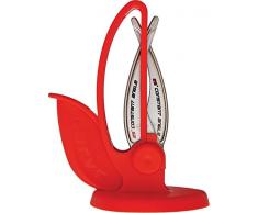 Warthog Sharpeners Messerschärfer, V-Sharp CURVE, Diamant-Messerschleifer für glatte Klingen, Einhandschärfer, 13 x 7,5 x 17,5, rot