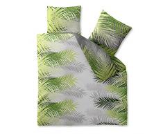 CelinaTex Fashion Bettwäsche 200 x 220 cm 3teilig Baumwolle Zoe Dschungel Weiß Grün Grau
