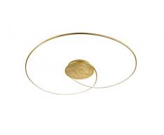 Wofi LED Deckenleuchte Opus, 32W, 3200 lm, Warmweiß (3000 K), Gold, dimmbar