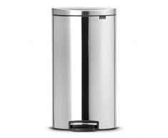 FlatBack+ Treteimer 30 L Silent mit Kunststoffeinsatz / Matt Steel Fingerprint Proof