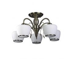 Spot-Light Kronleuchter Imola, 5-flamig, Altmessing, weià SP-5096511