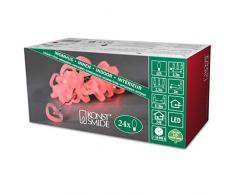Konstsmide 4091-553 LED Dekolichterkette gefrostete Herzen / für Innen (IP20) / 24V Innentrafo / 24 rote Dioden / transparentes Kabel