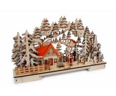 Small Foot by Legler Lampe âWaldlandschaftâ aus Holz, mit vielen Details und gebrannten Verzierungen, prachtvolles Winterwunderland mit stimmungsvoller Hintergrundbeleuchtung, für das Fenster oder als Dekoration im Zimmer