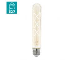 EGLO LED E27 Lampe, Amber Vintage Glühbirne in Röhrenform, Retro Beleuchtung, 4 Watt (entspricht 33 Watt), 360 Lumen, E27 LED warmweiß, 2200 Kelvin, LED Leuchtmittel, Edison Glühbirne T30, Ø 3 cm