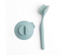 Brabantia Spülbürste mit Saugnapf-Halter, Minze, 11 x 23,5 x 6 cm