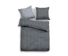 TOM TAILOR 0069918 Satin Bettwäsche Garnitur mit Kopfkissenbezug (Baumwolle) 1x 155x220 cm + 1x 80x80 cm, Stein