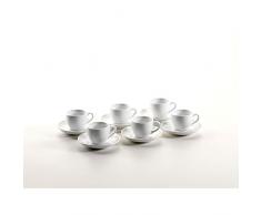 Mäser, Serie Colombia, Espressotasse 8 cl, mit Espresso-Untertasse 12 cm, Porzellan Geschirr-Set für 6 Personen