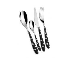 Bugatti BESTECK 24 TEILIG Set Edelstahl 18/10 (DE) POIS Decor Shot Shots, SCHWARZ, SECHS Stellen