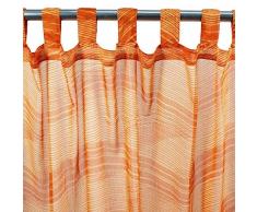 MonbeauRideau Wellen 110Â x 250Â orange Tab Top Vorhang