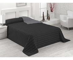 SABANALIA Tutto Tagesdecke Winter und Maßnahmen (erhältlich Bett 180 – 280 x 270, Schwarz/Grau