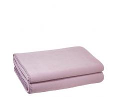 Soft-Fleece-Decke - Polarfleece-Decke mit HÃ¤kelstich - flauschige Kuscheldecke - 160x200 cm - 405 pale lavender - von zoeppritz since 1828