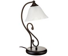 Zierliche Tischlampe Landhaus Stil Metall Glas H:37cm Leuchte Schreibtisch Wohnzimmer Schlafzimmer