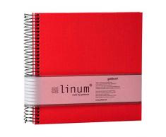 Goldbuch Spiralalbum, Linum, 20 x 20 cm, 40 chamoisfarbene Seiten, Leinen, Rot, 12927