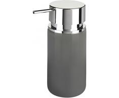 Wenko 54730100 Seifenspender Silo, Flüssigseifen-Spender, Spülmittel-Spender Fassungsvermögen: 0,25 l, Keramik, 6,2 x 16,5 x 6,2 cm, grau