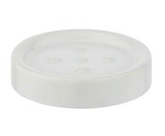 WENKO Seifenablage Polaris, Seifenschale zur Aufbewahrung von Handseife, aus edler Keramik, Ø 11 x 2,8 cm, Weiß matt