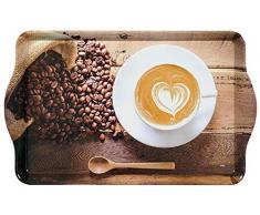 Kesper Serviertablett, 77429, Motiv: Coffee Cup, MaÃe: 48 x 30 x 3,5 cm, Braun, 5 cm