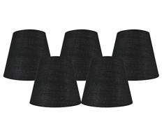meriville Kronleuchter Lampenschirme, 4-Zoll von 6 von 12,7 cm, Wechselrahmen, Leinen, schwarz, Set of 5