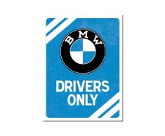 Nostalgic-Art 14369 BMW - Drivers Only Blue | Retro Magnet | KÃ¼hlschrank-Magnet | Vintage | 6x8 cm