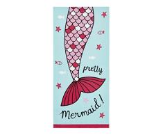 Catherine Lansfield Mermaid Strandtuch, Baumwolle, Blau, 160 x 76 x 0,5 cm