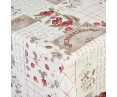 Venilia Tischdecke Cherry sepia Tischtuch Tischwäsche Wachstuch pflegeleicht wasserabweisend Rund, Pvc-Polyester, 155 x 155 cm