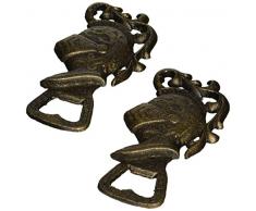 Design Toscano Mittelalterlicher Ritter, Flaschenöffner aus Eisenguss: 2er-Set