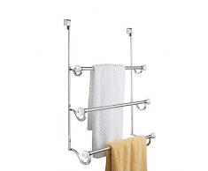 InterDesign 73410EU York Handtuchhalter zum Hängen über die Duschtür, weiß / chrom