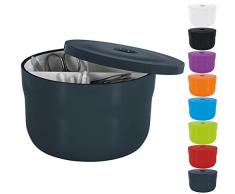 Spirella Kosmetikorganizer Cocco mit individuell verstellbaren Fächern Aufbewahrungsbox für Make Up und Schmuck 15x9cm mit Deckel Dunkelgrau