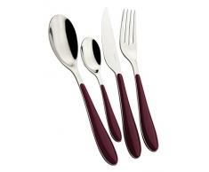 Bugatti GGCV-023F50 Gioia Besteckgarnitur, 24-teilig Edelstahl, Granatrot 22 x 8 x 30 cm