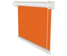 Flairdeco Klemmfix Seitenzugrollo / Thermorollo / Verdunkelungsrollo, 98,5 x 175 cm, Orange