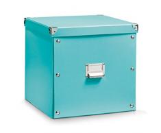 Zeller 17864 Aufbewahrungsbox, Pappe, aqua 33.5 x 33 x 32 cm