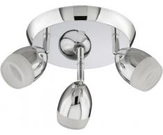 LED Wandleuchte, Deckenleuchte, Spot, LED Deckenstrahler, LED-Platine 3 x 3W, 200 Lumen, schwenkbar, chrom