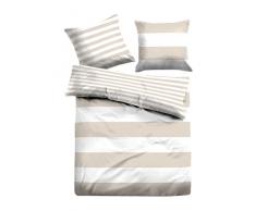 TOM TAILOR 0049769 Linon Bettwäsche Garnitur mit Kopfkissenbezug (Baumwolle) 1x 135x200 cm + 1x 80x80 cm, Taupe